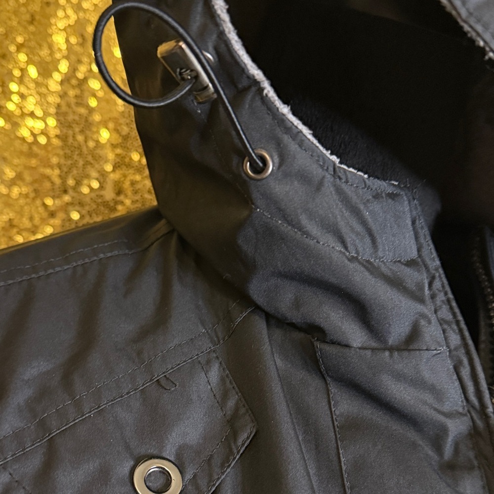 St. John's Bay Women's Reversible Gray/Black Utility Jacket with Hood - Picture 7 of 13